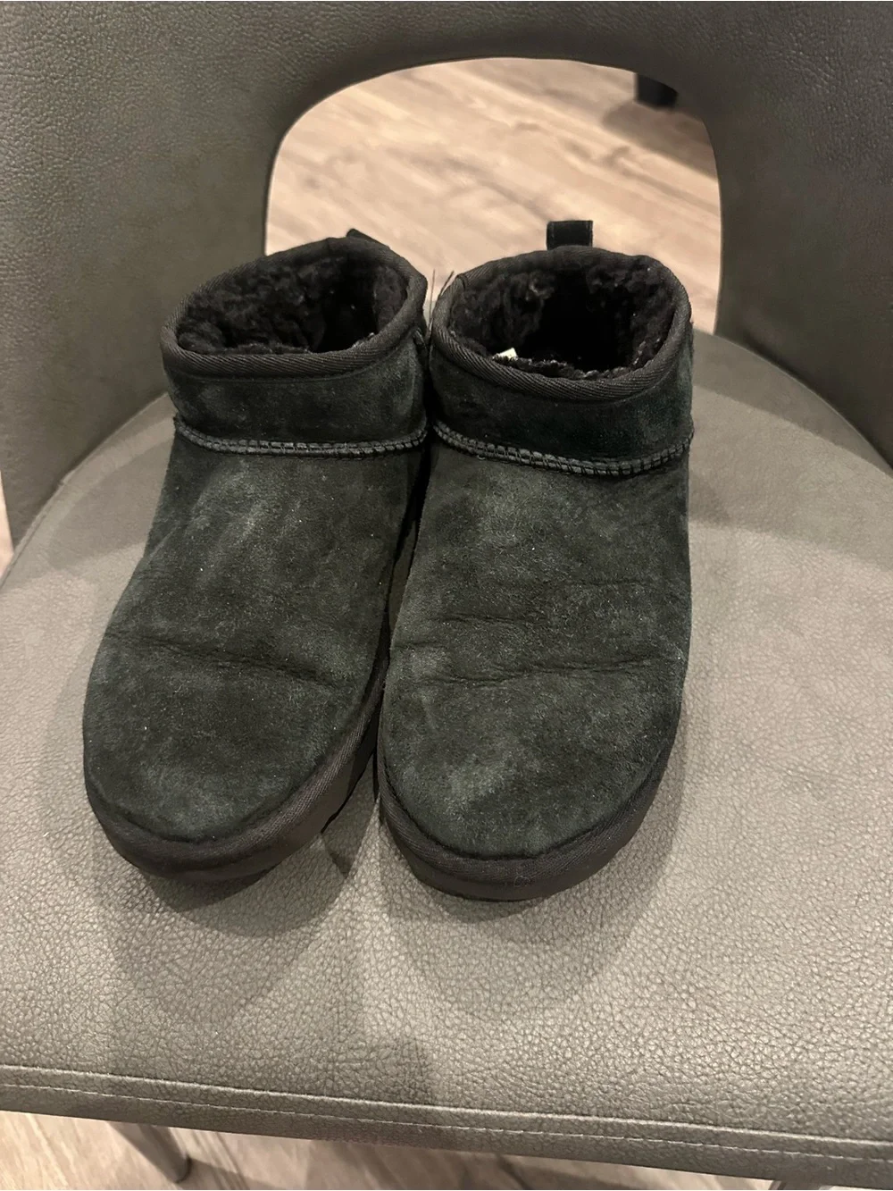 UGG Cozy Black Suede Lined Ankle Slippers